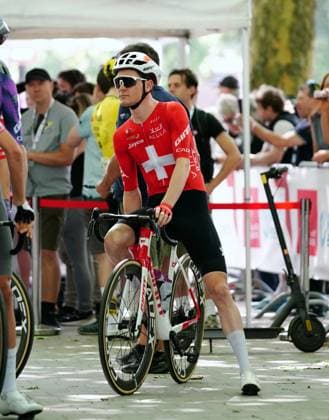 16.06.2025 Schweiz. Tour de Suisse Herren 2025 2. Etappe Aarau - Schwarzee Bild : Muro Schmid (SUI) Team Jayco-Alula Einzelbild Aktion