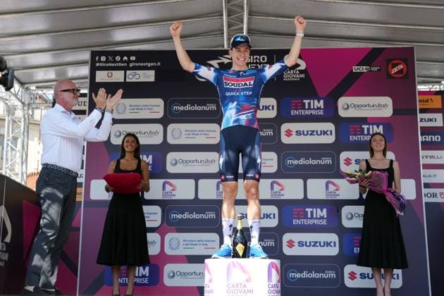 VERVENNE Jonathan ( SOUDAL QUICK-STEP DEVO TEAM) during the stage 2 of the Giro Next Gen 2025, Rho Fiera Milano (Mi) - CantÃ¹ (Co), 146 km, Italy - Monday, June 16, 2025. - cycling.  Copyright: xGianxMattiaxD Albertox LaPressex