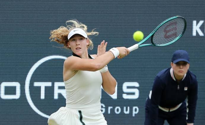Mirra Andrejeva (RUS) im Steffi Graf Stadion Sportstätte Übersicht HYLO Berlin Tennis Open Damen 16.06.2025