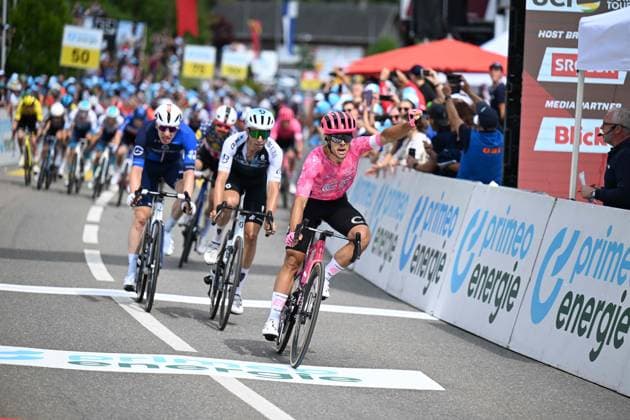 16-06-2025 Tour De Suisse; Tappa 02 Aarau - Schwarzsee; 2025, Ef Education - Easypost; 2025, Q36.5; 2025, Groupama - Fdj; Albanese, Vincenzo; Christen, Fabio; Askey, Lewis; Schwarzsee; 