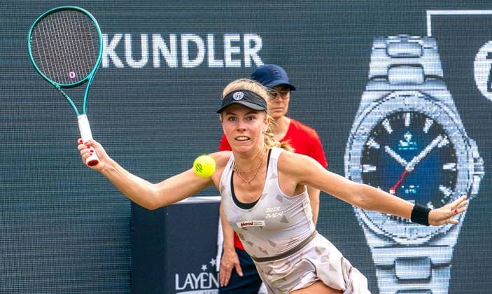 16.06.2025, WTA, Tennis Damen 500, Tennis, Damen, Berlin Tennis Open by Hylo 2025, Berlin, 1. Runde, Magdalena Frech (Polen) - Mirra Andreeva (Russland) Mirra Andreeva (Russland) Berlin Steffi-Graf-Stadion Berlin Deutschland