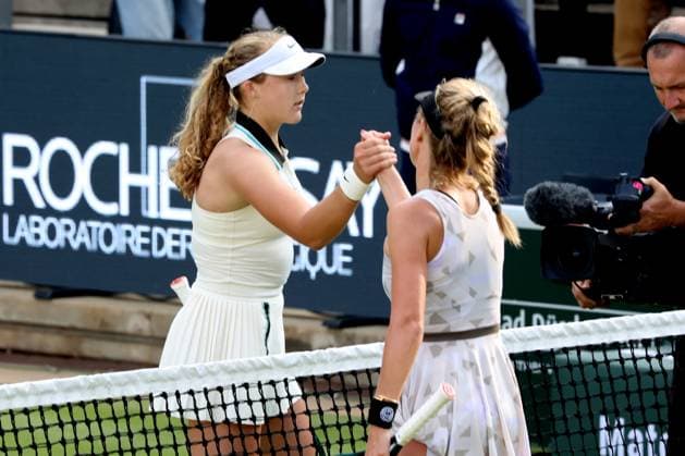 DEU, BerlinTennis Open, 16.06.2025, Rot-Weiss Tennisanlage, Berlin, DEU, BerlinTennis Open, im Bild d Mirra Andreeva , Magdalena Frech (POL)