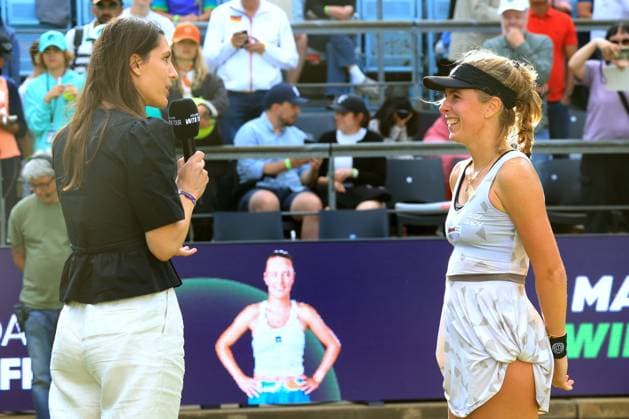 DEU, BerlinTennis Open, 16.06.2025, Rot-Weiss Tennisanlage, Berlin, DEU, BerlinTennis Open, im Bild Magdalena Frech (POL), Andrea Petkovic