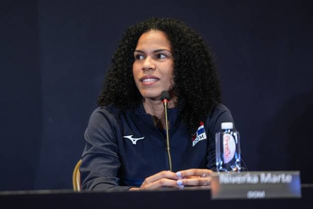 Ahead of Women s Volleyball Nations League (VNL) ISTANBUL, TURKIYE - JUNE 17: Niverka Marte of Dominican Republic attends press conference, PK, Pressekonferenz ahead of Volleyball FIVB Women s Nations League (VNL) 2nd week volleyball matches in Istanbul, Turkiye on June 17, 2025. Hakan Akgun Anadolu Istanbul Turkey. Editorial use only. Please get in touch for any other usage.  Copyright: x2025xAnadoluxHakanxAkgunx