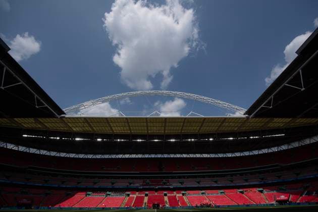 Nottingham Forest v Manchester City - Emirates FA Cup Semi Final LONDON, ENGLAND - APRIL 27: General view of the stadium prior to the Emirates FA Cup Semi Final match between Nottingham Forest and Manchester City at Wembley Stadium on April 27, 2025 in London, England. London Wembley Stadium England United Kingdom Copyright: xVisionhausx 776310316