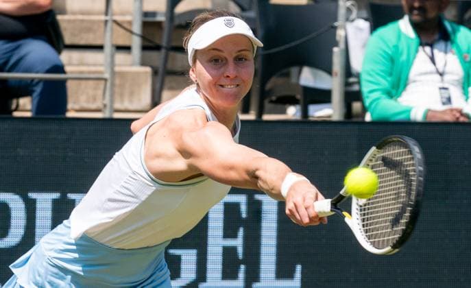 17.06.2025, WTA, Tennis Damen 500, Tennis, Damen, Berlin Tennis Open by Hylo 2025, Berlin, 1. Runde, Naomi Osaka (Japan) - Ludmila Samsonova (Russland) Ludmila Samsonova (Russland) Berlin Steffi-Graf-Stadion Berlin Deutschland