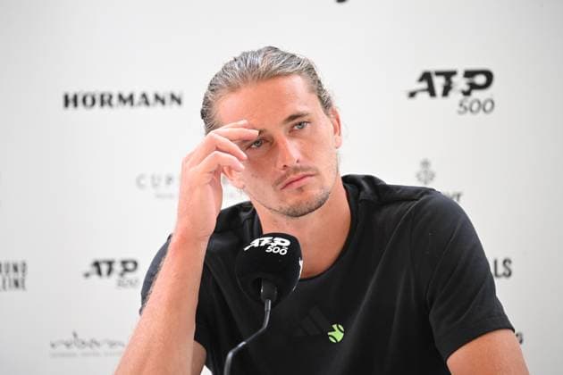 Alexander ZVEREV (GER) Portraet, Porträt, Portrait, Angeschnittenes Einzelbild, Einzelmotiv, bei der Pressekonferenz, Tennis Terra Wortmann Open 2025 am 17.06.2025 in der OWL Arena Halle Westfalen, Deutschland.