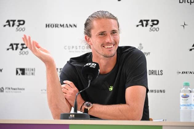 Alexander ZVEREV (GER) Portraet, Porträt, Portrait, Angeschnittenes Einzelbild, Einzelmotiv, bei der Pressekonferenz, Tennis Terra Wortmann Open 2025 am 17.06.2025 in der OWL Arena Halle Westfalen, Deutschland.