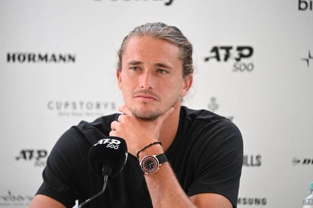 Alexander ZVEREV (GER) Portraet, Porträt, Portrait, Angeschnittenes Einzelbild, Einzelmotiv, bei der Pressekonferenz, Tennis Terra Wortmann Open 2025 am 17.06.2025 in der OWL Arena Halle Westfalen, Deutschland.