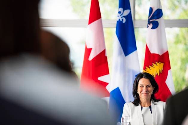 June 17, 2025, Montreal, Pq, CANADA: Montreal mayor Valo rie Plante gives remarks on a Formula One Canadian Grand Prix contract extension during a press conference, PK, Pressekonferenz in Montreal on Tuesday, June 17, 2025. Canada News - June 17, 2025  - ZUMAc35_ 20250617_zaf_c35_019 Copyright: xChristopherxKatsarovx