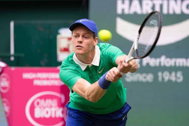 Jannik SINNER (ITA) Aktion Jannik Sinner (ITA) vs. Yannick Hanfmann (GER) Tennis Terra Wortmann Open 2025 am 17.06.2025 in der OWL Arena Halle Westfalen, Deutschland. Â