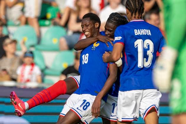 France - Poland UEFA European Under-21 Championship 2025 Group Stage Djaoui Cisse celebrates scoring a goal during the UEFA European Under-21 Championship 2025 Group Stage match between France and Poland at MSK Zilina Stadium on June 17, 2025 in Zilina, Slovakia. Zilina Slovakia  Copyright: xAndrzejxIwanczukx originalFilename:iwanczuk-francepo250617_npyA3.jpg
