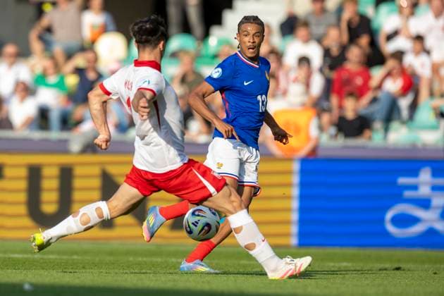 France - Poland UEFA European Under-21 Championship 2025 Group Stage Jean-Matteo Bahoya during the UEFA European Under-21 Championship 2025 Group Stage match between France and Poland at MSK Zilina Stadium on June 17, 2025 in Zilina, Slovakia. Zilina Slovakia  Copyright: xAndrzejxIwanczukx originalFilename:iwanczuk-francepo250617_npVLH.jpg