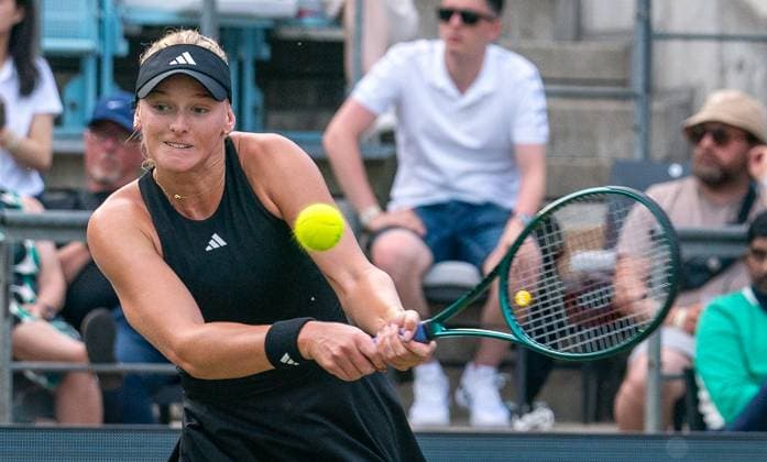 17.06.2025, WTA, Tennis Damen 500, Tennis, Damen, Berlin Tennis Open by Hylo 2025, Berlin, Einzel, 1. Runde, Elena Rybakina (Kasachstan) - Ashlyn Krueger (USA) Ashlyn Krueger (USA) Berlin Steffi-Graf-Stadion Berlin Deutschland