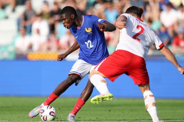 ZYLINA 17.06.2025 MECZ GRUPA C MISTRZOSTWA EUROPY U-21 W PILCE NOZNEJ 2025: FRANCJA - POLSKA --- 2025 UEFA EUROPEAN UNDER-21 CHAMPIONSHIP MATCH IN ZILINA: FRANCE - POLAND THIERNO BARRY FOT. PIOTR KUCZA FOTOPYK NEWSPIX.PL --- newspix.pl POLAND OUT! 