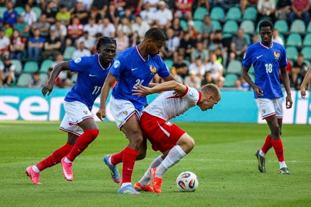 Zylina 17.06.2025 GRUPA C MISTRZOSTWA EUROPY U-21 W PILCE NOZNEJ 2025 MECZ: Francja - Polska --- ZILINA, SLOVAKIA, 2025 UEFA EUROPEAN UNDER-21 CHAMPIONSHIP MATCH: France - Poland NZ ANDY DIOUF ARKADIUSZ PYRKA FOT. JACEK STANISLAWEK 400mm.pl NEWSPIX.PL --- newspix.pl POLAND OUT! 