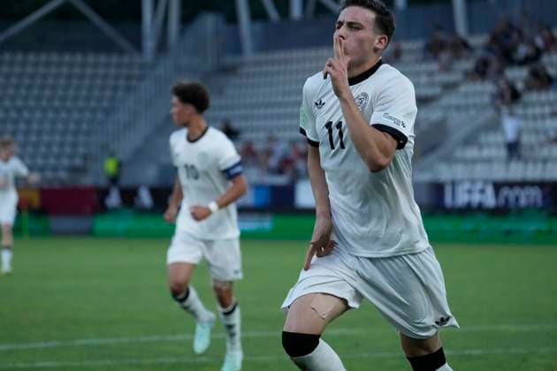 UEFA European Under-19 Championship 2025 Group B: Germany vs. England Said El Mala of Germany National Under-19 Football Team scores and celebrates during the UEFA European Under-19 Championship 2025 Group B: Germany vs. England on 17 June 2025, at Arcul de Triumf Stadium, in Bucharest, Romania Bucharest Arcul de Triumf Stadium Romania Copyright: xAlexandraxFechetex _ADR232001