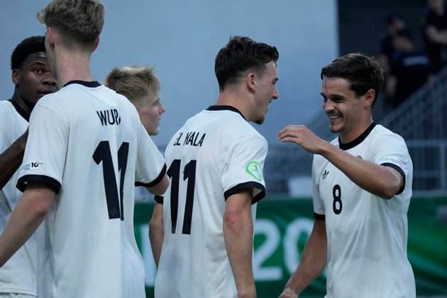 UEFA European Under-19 Championship 2025 Group B: Germany vs. England Said El Mala of Germany National Under-19 Football Team scores and celebrates during the UEFA European Under-19 Championship 2025 Group B: Germany vs. England on 17 June 2025, at Arcul de Triumf Stadium, in Bucharest, Romania Bucharest Arcul de Triumf Stadium Romania Copyright: xAlexandraxFechetex _ADR240201