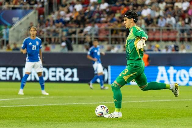 UEFA U21, U 21 Europameisterschaft: Spanien - Italien; 17.06.2025 Pablo Cunat (Spanien, 23) bei der UEFA U21-Europameisterschaft im Spiel Spanien - Italien, am 17.06.2025, Anton Malatinsky Stadium, Trnava, Slowakei Copyright: xBEAUTIFULxSPORTS Meuselx