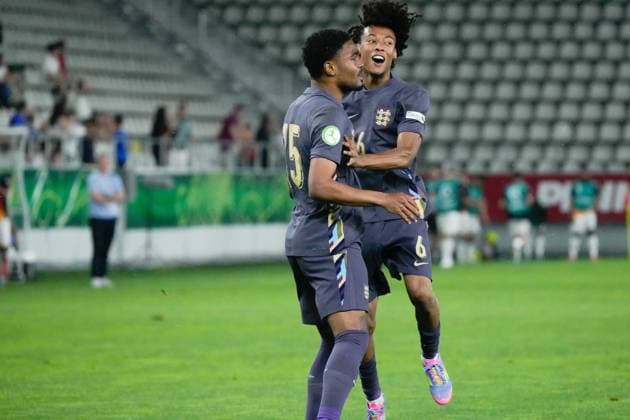 UEFA European Under-19 Championship 2025 Group B: Germany vs. England Jesse Derry of England National Under-19 Football Team scores to complete England s comeback and level up the score at 5-5 during the UEFA European Under-19 Championship 2025 Group B: Germany vs. England on 17 June 2025, at Arcul de Triumf Stadium, in Bucharest, Romania Bucharest Arcul de Triumf Stadium Romania Copyright: xAlexandraxFechetex _ADR2671