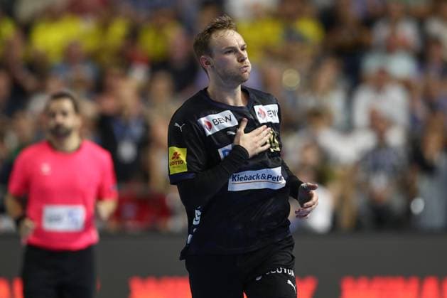 15.06.2025, xtgx, Handball, EHF Champions League Finale, Füchse Berlin - SC Magdeburg v.l. Mathias Gidsel (Berlin, 19) Jubel, Torjubel, jubelt ueber das Tor, celebrate the goal, celebration Koeln