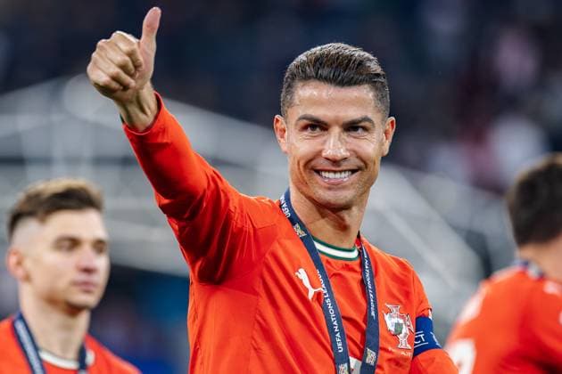 Portugal Vs Spain during the UEFA Nations League 2025 final match in Munich, Germany Cristiano Ronaldo of Portugal celebrates a win during the UEFA Nations League 2025 final match between Portugal and Spain at Munich Football Arena in Munich, Germany. Copyright: xMikolajxBarbanellx