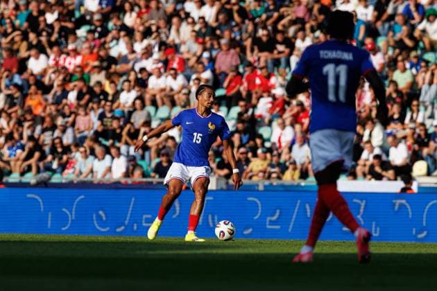 Jean-Matteo Bahoya seen during UEFA EURO, EM, Europameisterschaft,Fussball U-21 2025 game between national teams of France and Poland (Maciej Rogowski) Zilina Stadion pod Dubnom Slovakia Copyright: xMaciejxRogowskix francepolandu21-296