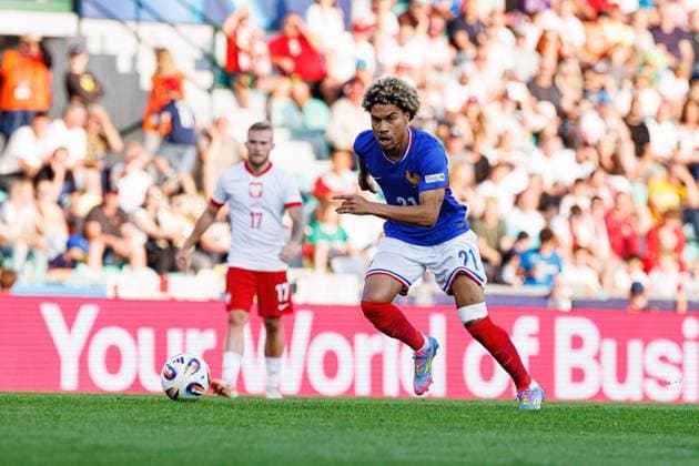 Felix Lemarechal seen during UEFA EURO, EM, Europameisterschaft,Fussball U-21 2025 game between national teams of France and Poland (Maciej Rogowski) Zilina Stadion pod Dubnom Slovakia Copyright: xMaciejxRogowskix francepolandu21-403