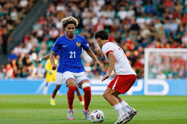Felix Lemarechal seen during UEFA EURO, EM, Europameisterschaft,Fussball U-21 2025 game between national teams of France and Poland (Maciej Rogowski) Zilina Stadion pod Dubnom Slovakia Copyright: xMaciejxRogowskix francepolandu21-430