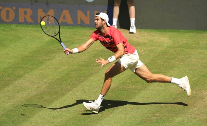 photo : Karen KHACHANOV Tennis-Turnier Terra Wortmann Cup im Gerry Weber Sportpark (OWL-Arena) in Halle Westfalen am Mi. 18.06.2025