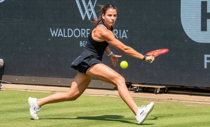 18.06.2025, WTA, Tennis Damen 500, Tennis, Damen, Berlin Tennis Open by Hylo 2025, Berlin, Einzel, 2. Runde, Paula Badosa (Spanien) - Emma Navarro (USA) Emma Navarro (USA) Berlin Steffi-Graf-Stadion Berlin Deutschland