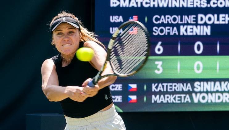 18.06.2025, WTA, Tennis Damen 500, Tennis, Damen, Berlin Tennis Open by Hylo 2025, Berlin, Doppel, 2. Runde, Caroline Dolehide (USA) Sofia Kenin (USA) - Katerina Siniakova (Tschechien) Marketa Vondrousova (Tschechien) Sofia Kenin (USA) Berlin Steffi-Graf-Stadion Berlin Deutschland