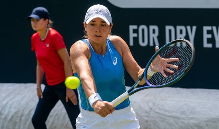 18.06.2025, WTA, Tennis Damen 500, Tennis, Damen, Berlin Tennis Open by Hylo 2025, Berlin, Doppel, 2. Runde, Caroline Dolehide (USA) Sofia Kenin (USA) - Katerina Siniakova (Tschechien) Marketa Vondrousova (Tschechien) Caroline Dolehide (USA) Berlin Steffi-Graf-Stadion Berlin Deutschland
