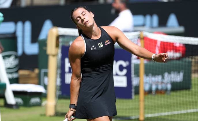 Emma Navarro (USA) enttäuscht im Steffi Graf Stadion HYLO Berlin Tennis Open Damen auf Rasen 18.06.2025
