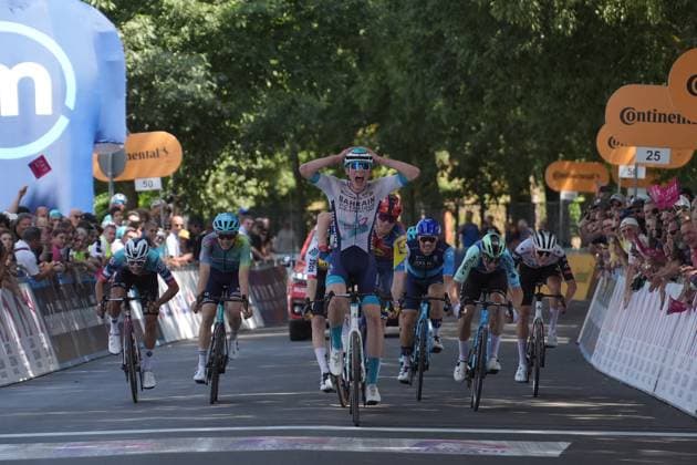 DUNWOODY Seth ( BAHRAIN VICTORIOUS DEVELOPMENT TEAM) Winner stage during the stage 4 of the Giro Next Gen 2025, Manerbio (Bs) Salsomaggiore Terme (Pr), 148 km , Italy - Wednesday, June 18, 2025. - cycling.  Copyright: xGianxMattiaxD Albertox LaPressex