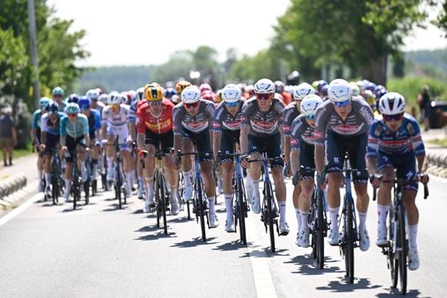 Baloise Belgium Tour 2025 Stage 1 KNOKKE-HEIST, BELGIUM - JUNE 18 : Philipsen Jasper (BEL) of Alpecin-Deceuninck during stage 1 of the 94th edition of Baloise Tour of Belgium an UCI ProSeries 2.Pro cycling road race stage for Men Elite of 198 km with start in Merelbeke-Melle and finish in Knokke-Heist on June 18, 2025 in Knokke-Heist, Belgium, 18 06 2025 ( Motordriver Guy De Vuyst - Knokke-Heist Belgium  Copyright: xJanxDexMeuleneirx