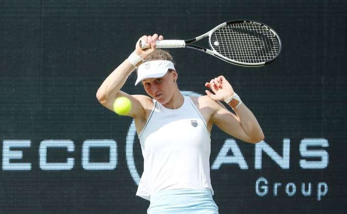 Liudmila Samsonova (RUS) im Steffi Graf Stadion HYLO Berlin Tennis Open Damen auf Rasen 18.06.2025