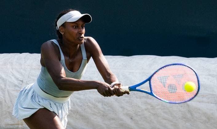 18.06.2025, WTA, Tennis Damen 500, Tennis, Damen, Berlin Tennis Open by Hylo 2025, Berlin, Doppel, 2. Runde, Giuliana Olmos (Mexiko) Alexandra Panova (Russland) - Asia Muhammad (USA) Demi Schuurs (Niederlande) Asia Muhammad (USA) Berlin Steffi-Graf-Stadion Berlin Deutschland