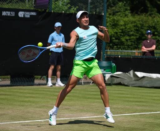 Nottingham Tennis Centre Nottingham, England - James Mccabe plays a baseline shot to Colton Smith during the match in the Lexus Nottingham Tennis Open, day 4, June 18th 2025. (Paul Bonser SPP) Copyright: xPaulxBonser SPPx spp-en-PaBo-Lexus Nottingham Open 3798