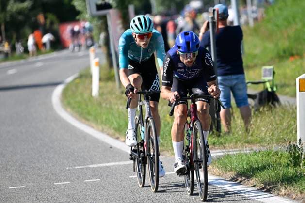 Baloise Belgium Tour 2025 Stage 1 KNOKKE-HEIST, BELGIUM - JUNE 18 : Godfroid Olivier (BEL) of Baloise Glowi Lions during stage 1 of the 94th edition of Baloise Tour of Belgium an UCI ProSeries 2.Pro cycling road race stage for Men Elite of 198 km with start in Merelbeke-Melle and finish in Knokke-Heist on June 18, 2025 in Knokke-Heist, Belgium, 18 06 2025 ( Motordriver Guy De Vuyst - Knokke-Heist Belgium  Copyright: xJanxDexMeuleneirx