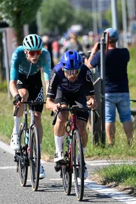 Baloise Belgium Tour 2025 Stage 1 KNOKKE-HEIST, BELGIUM - JUNE 18 : Godfroid Olivier (BEL) of Baloise Glowi Lions during stage 1 of the 94th edition of Baloise Tour of Belgium an UCI ProSeries 2.Pro cycling road race stage for Men Elite of 198 km with start in Merelbeke-Melle and finish in Knokke-Heist on June 18, 2025 in Knokke-Heist, Belgium, 18 06 2025 ( Motordriver Guy De Vuyst - Knokke-Heist Belgium  Copyright: xJanxDexMeuleneirx