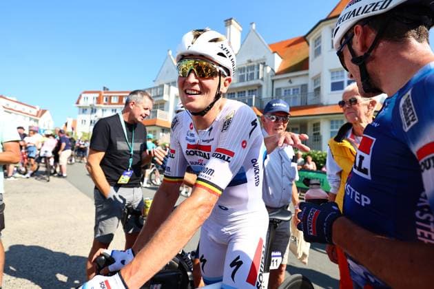Belgian Jasper Philipsen of Alpecin-Deceuninck pictured after winning the first stage of the Baloise Belgium Tour cycling race, 198km from Merelbeke-Melle to Knokke-Heist, Wednesday 18 June 2025. The Baloise Belgium Tour takes place from 18 to 22 June. DAVIDxPINTENS  x127335044x