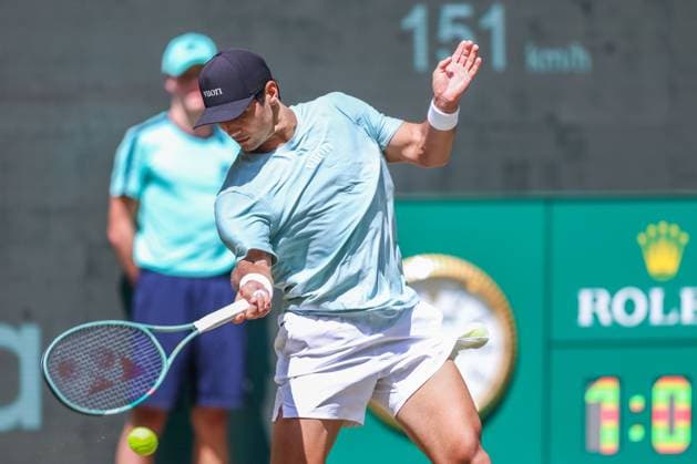 Tennis ATP, Tennis Herren Tour 500 Terra Wortmann Open 2025 am 18.06.2025 in der OWL ARENA in Halle ( Westf. ) Marcos Giron ( USA )