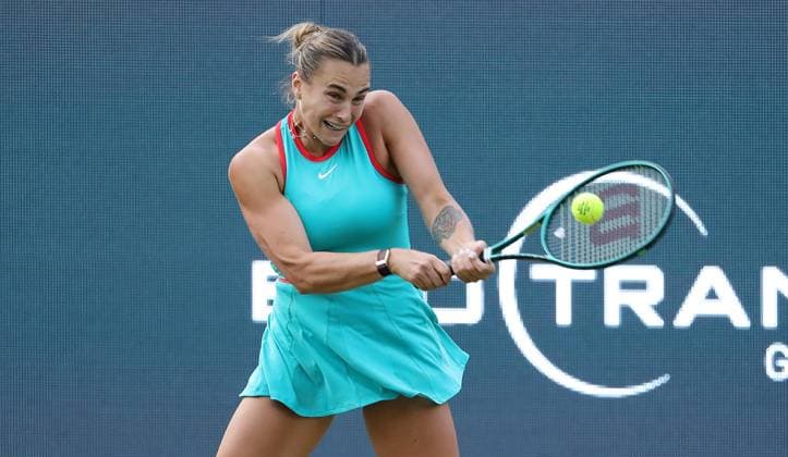 Sport Bilder des Tages Aryna Sabalenka (BLR) vs Rebeka Masarova (SUI) im Steffi Graf Stadion HYLO Berlin Tennis Open Damen auf Rasen 18.06.2025