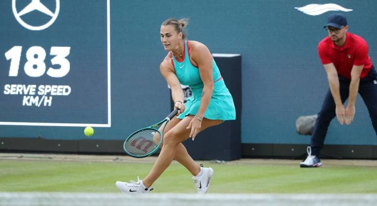 Aryna Sabalenka (BLR) vs Rebeka Masarova (SUI) im Steffi Graf Stadion HYLO Berlin Tennis Open Damen auf Rasen 18.06.2025