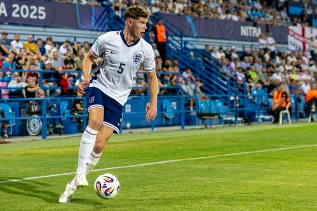 England - Germany UEFA European Under-21 Championship 2025 Group Stage Charlie Cresswell during the UEFA European Under-21 Championship 2025 Group Stage match between England and Germany at Nitra Stadium on June 18, 2025 in Nitra, Slovakia. Nitra Slovakia  Copyright: xAndrzejxIwanczukx originalFilename:iwanczuk-englandg250618_npPjR.jpg