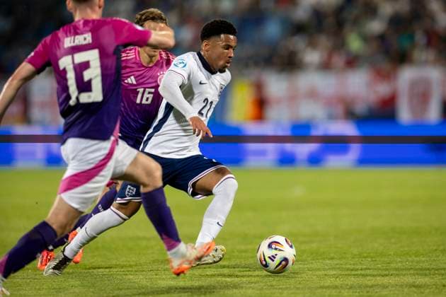 England - Germany UEFA European Under-21 Championship 2025 Group Stage Ethan Nwaneri during the UEFA European Under-21 Championship 2025 Group Stage match between England and Germany at Nitra Stadium on June 18, 2025 in Nitra, Slovakia. Nitra Slovakia  Copyright: xAndrzejxIwanczukx originalFilename:iwanczuk-englandg250618_npQFi.jpg