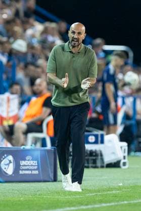 UEFA U21, U 21 Europameisterschaft: Deutschland - England; 18.06.2025 Antonio di Salvo (Deutschland, Cheftrainer) bei der UEFA U21-Europameisterschaft im Spiel Deutschland - England, am 18.06.2025, Stadion pod Zoborom, Nitra, Slowakei Copyright: xBEAUTIFULxSPORTS Meuselx
