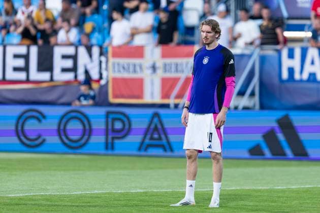 UEFA U21, U 21 Europameisterschaft: Deutschland - England; 18.06.2025 Nick Woltemade (Deutschland, 10) bei der UEFA U21-Europameisterschaft im Spiel Deutschland - England, am 18.06.2025, Stadion pod Zoborom, Nitra, Slowakei Copyright: xBEAUTIFULxSPORTS Meuselx