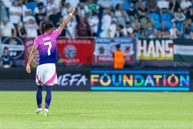UEFA U21, U 21 Europameisterschaft: Deutschland - England; 18.06.2025 Ansgar Knauff (Deutschland, 7) bei der UEFA U21-Europameisterschaft im Spiel Deutschland - England, am 18.06.2025, Stadion pod Zoborom, Nitra, Slowakei Copyright: xBEAUTIFULxSPORTS Meuselx